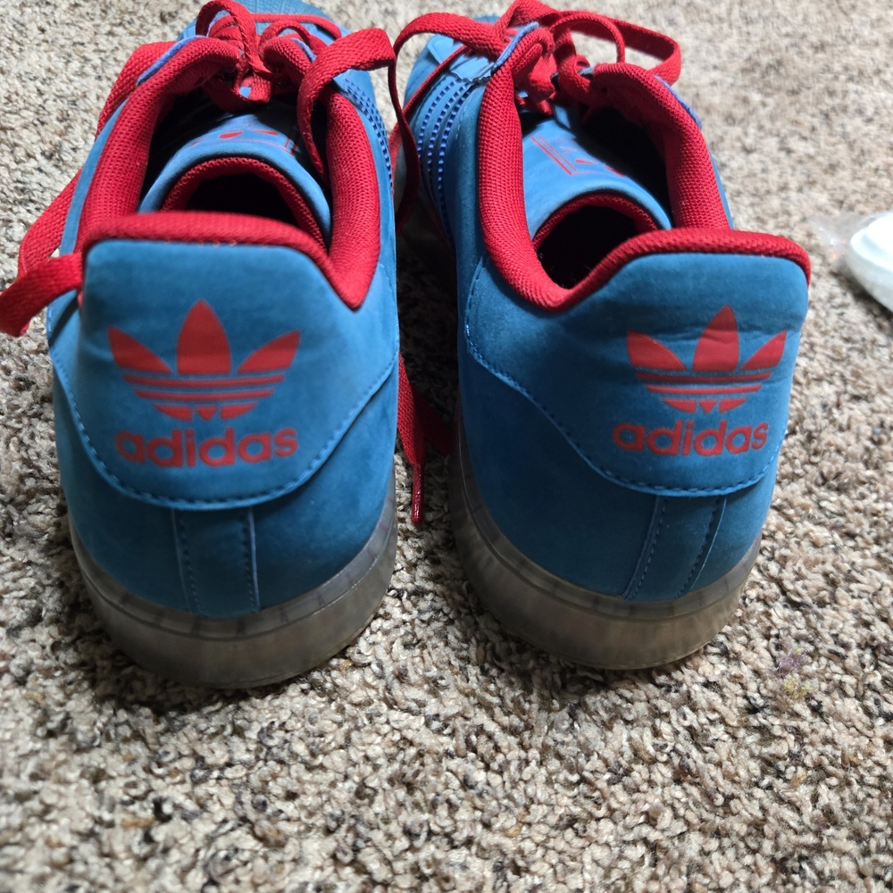*Size 13* Adidas Men’s Athletic Sneakers in Blue with Red Accents - Picture 4 of 9